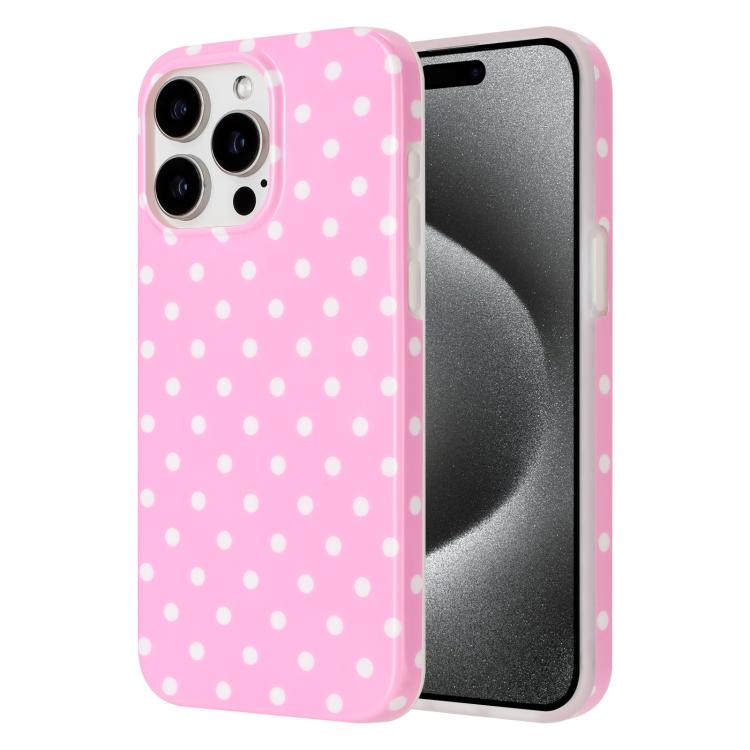 For iPhone 13 Pro Max IMD Colorful Dots Pattern TPU Full Coverage Phone Case(Pink)