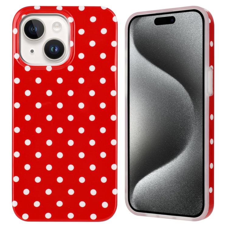 

For iPhone 13 IMD Colorful Dots Pattern TPU Full Coverage Phone Case(Red)