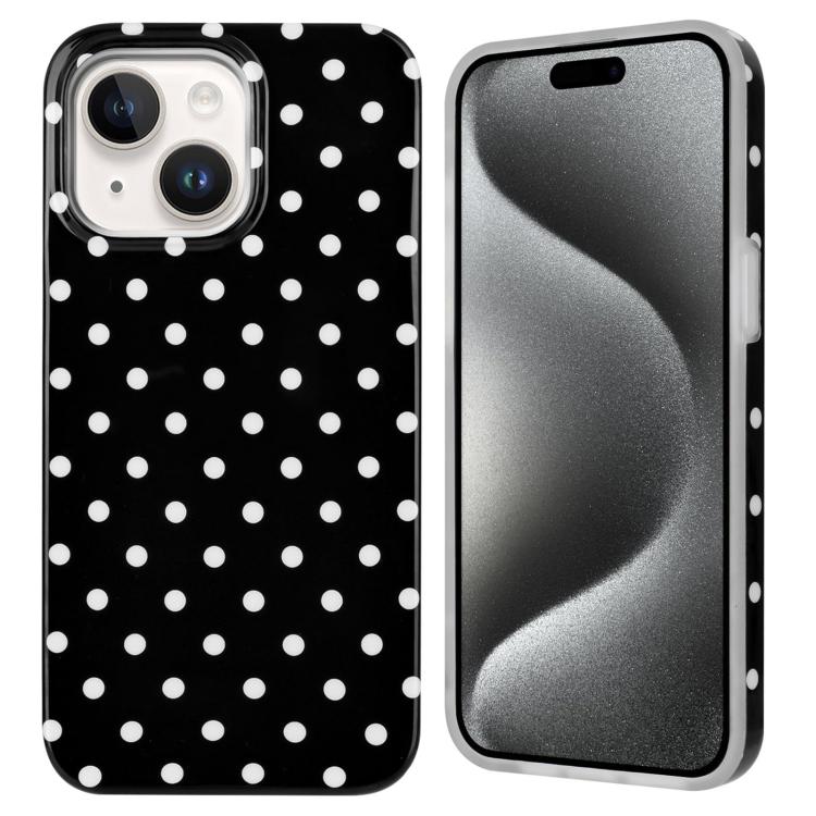 

For iPhone 13 IMD Colorful Dots Pattern TPU Full Coverage Phone Case(Black)
