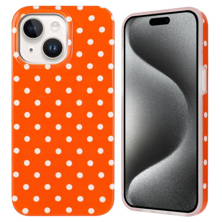 

For iPhone 13 IMD Colorful Dots Pattern TPU Full Coverage Phone Case(Orange)