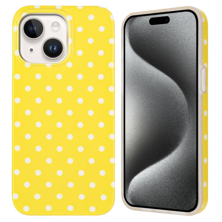 For iPhone 13 IMD Colorful Dots Pattern TPU Full Coverage Phone Case(Yellow)
