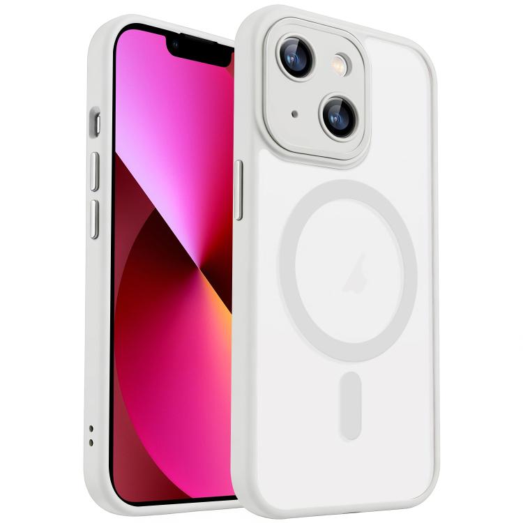 For iPhone 13 XDcase Skin Feel Magnetic Frosted Phone Case with Lens Film(White)
