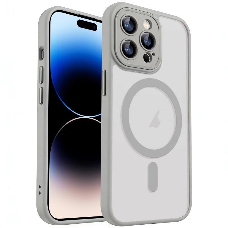 

For iPhone 14 Pro XDcase Skin Feel Magnetic Frosted Phone Case with Lens Film(Grey)