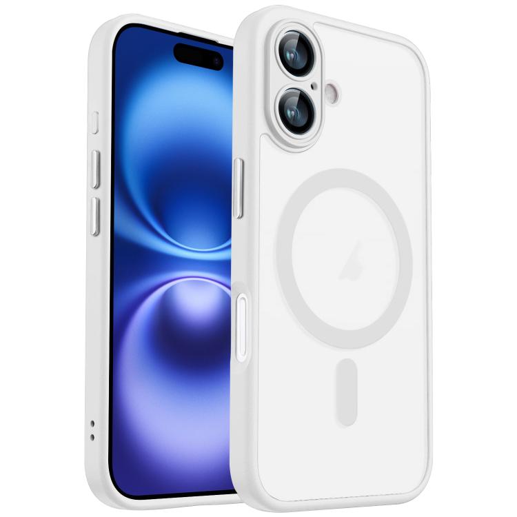 

For iPhone 16 XDcase Skin Feel Magnetic Frosted Phone Case with Lens Film(White)