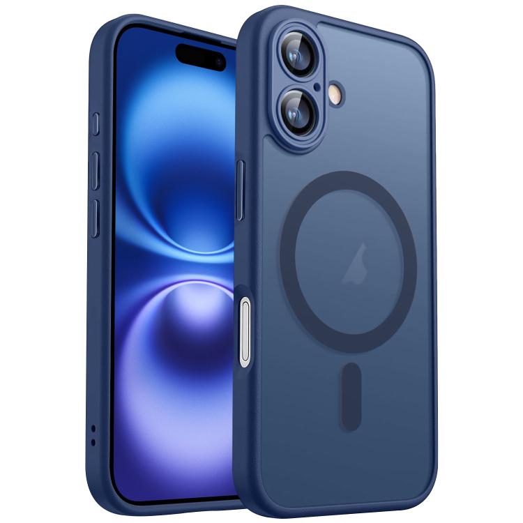 

For iPhone 16 Plus XDcase Skin Feel Magnetic Frosted Phone Case with Lens Film(Midnight Blue)