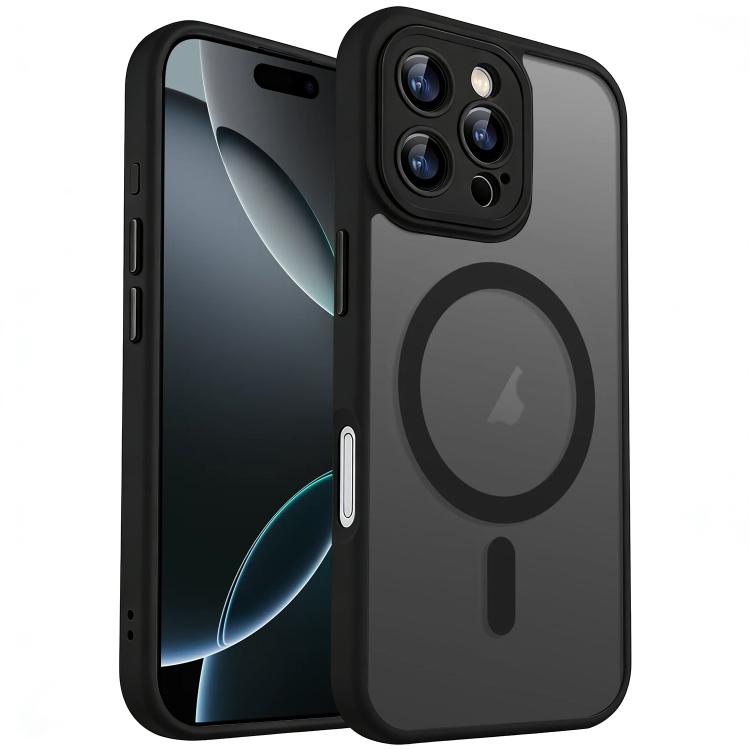 

For iPhone 16 Pro XDcase Skin Feel Magnetic Frosted Phone Case with Lens Film(Black)