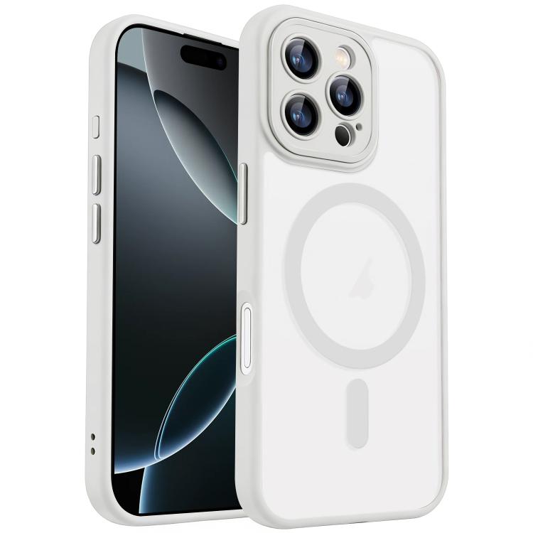 

For iPhone 16 Pro XDcase Skin Feel Magnetic Frosted Phone Case with Lens Film(White)