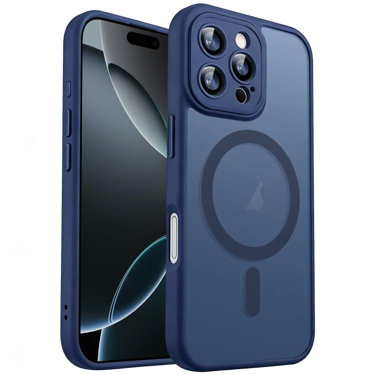 

For iPhone 16 Pro XDcase Skin Feel Magnetic Frosted Phone Case with Lens Film(Midnight Blue)
