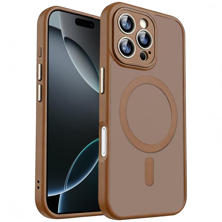 

For iPhone 16 Pro XDcase Skin Feel Magnetic Frosted Phone Case with Lens Film(Desert Gold)