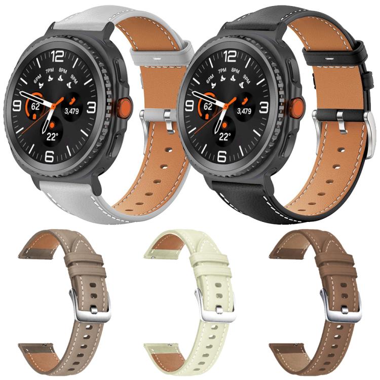 

For Samsung Galaxy Watch8 / Watch8 Classic 5 Pack xDfind Flat Head Black Shark Fine Grain Vegan Leather Watch Band