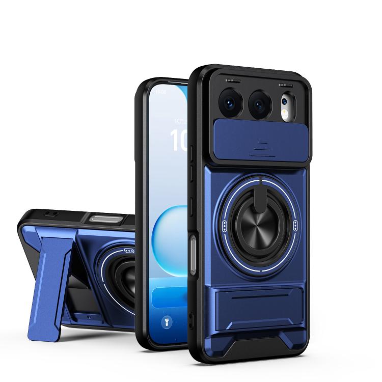 

For Honor 500 5G Global 155.8mm Lens Sliding Window Multifunctional Magnetic Shockproof Phone Case(Royal Blue)