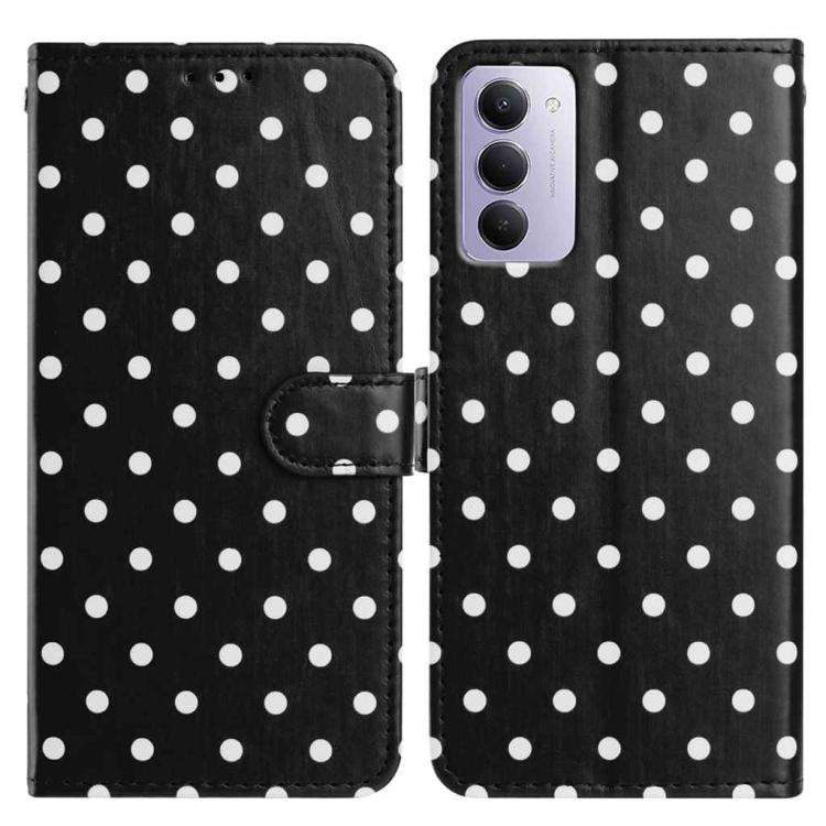 

For Redmi 15 5G Global / 15 4G SEA 169.5mm Small Dots Pattern Vegan Leather Phone Case(Black)