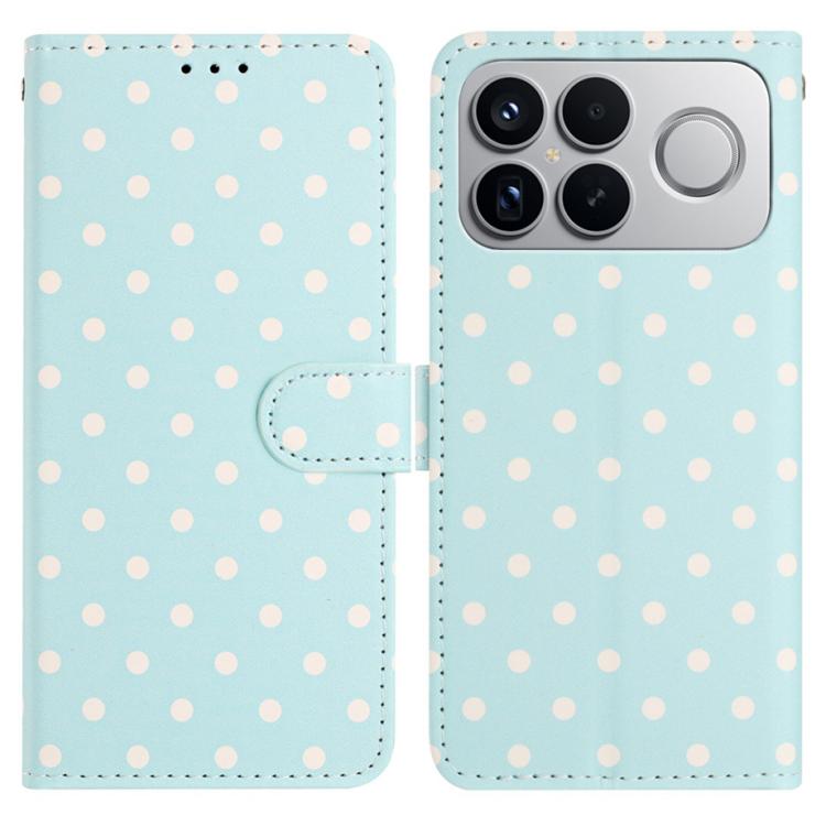 

For Redmi K90 / Poco F8 Pro Small Dots Pattern Vegan Leather Phone Case(Light Blue)