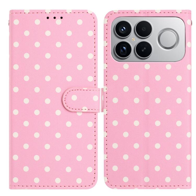 

For Redmi K90 Pro Max / Poco F8 Ultra Small Dots Pattern Vegan Leather Phone Case(Pink)