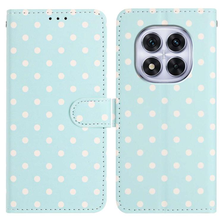 

For Redmi Note 14 Pro 4G Small Dots Pattern Vegan Leather Phone Case(Light Blue)