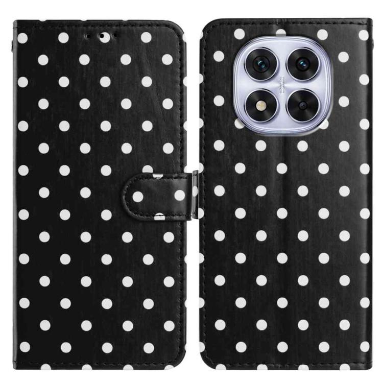 

For Redmi Note 14 Pro+ 5G / 14 Pro 5G Small Dots Pattern Vegan Leather Phone Case(Black)