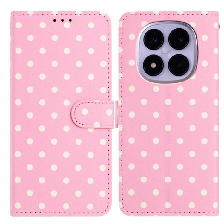 

For Redmi Note 15 4G / 5G Global 164mm Small Dots Pattern Vegan Leather Phone Case(Pink)