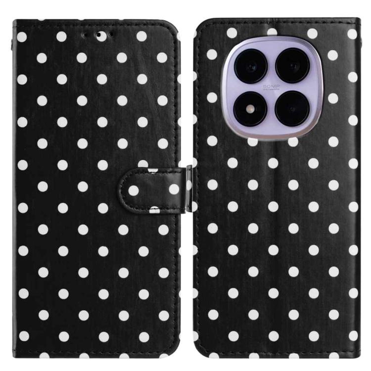 

For Redmi Note 15 4G / 5G Global 164mm Small Dots Pattern Vegan Leather Phone Case(Black)