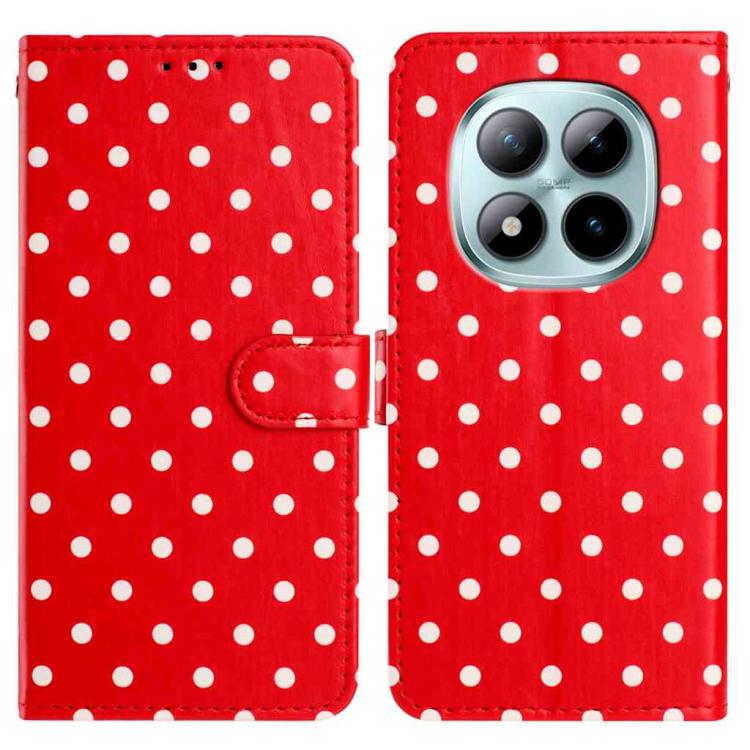 

For Redmi Note 15 Pro+ 5G Global 163.3mm Small Dots Pattern Vegan Leather Phone Case(Red)