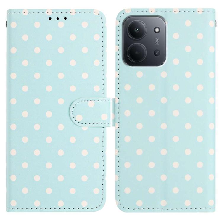 

For Redmi 15C 4G / 5G Global 171mm Small Dots Pattern Vegan Leather Phone Case(Light Blue)
