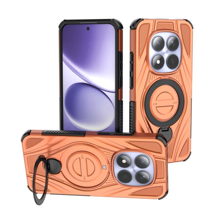

For Redmi Note 15 Pro 5G Global 163.6mm Star Ring Metallic Pivot Bracket Magnetic Phone Case(Orange)