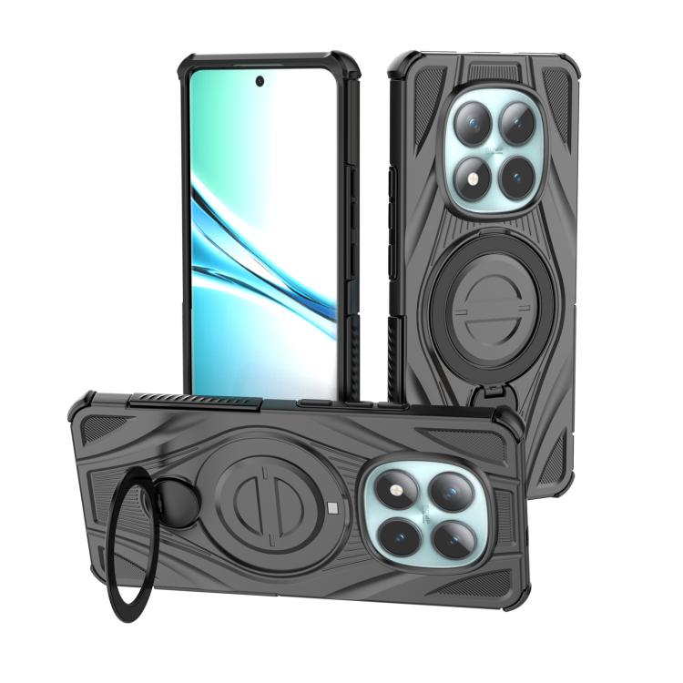 

For Redmi Note 15 5G Global 164mm Star Ring Metallic Pivot Bracket Magnetic Phone Case(Black)