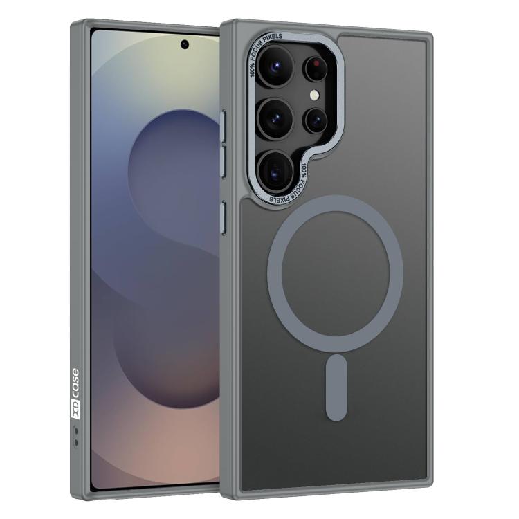 

For Samsung Galaxy S25 Ultra 5G XDcase Metal Lens Frame Skin Feel Magnetic Phone Case(Grey)