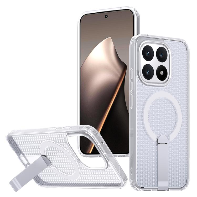

For Xiaomi 15T 5G Honeycomb Cooling MagSafe Holder Phone Case(Frosted Transparent)