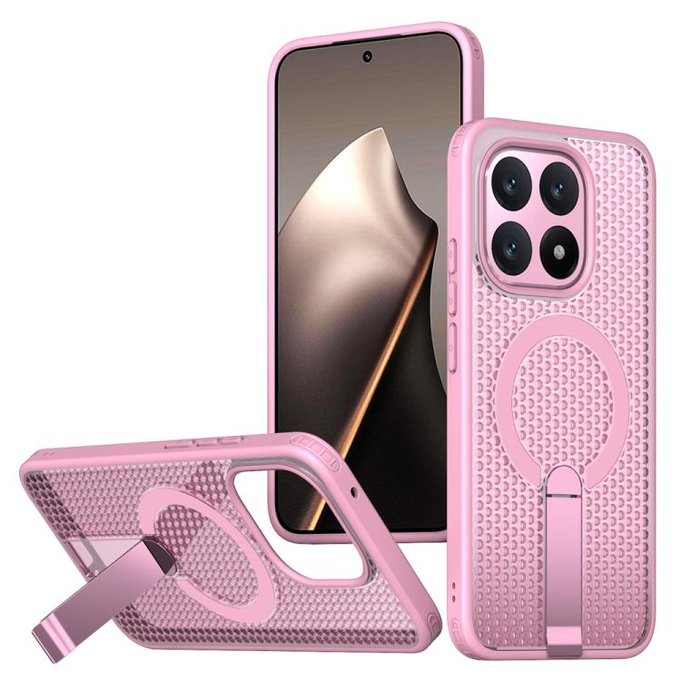 

For Xiaomi 15T 5G Honeycomb Cooling MagSafe Holder Phone Case(Pink)