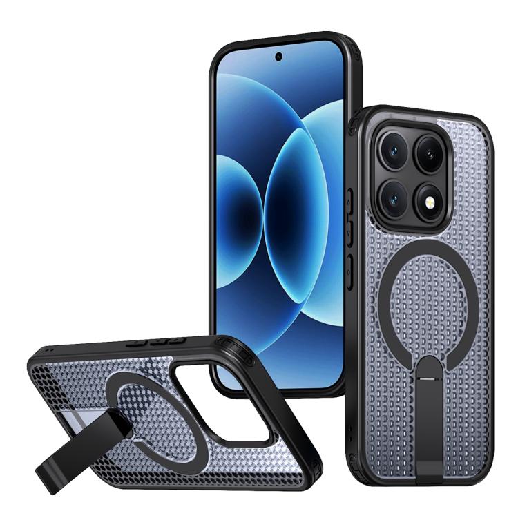 

For Xiaomi 17 Honeycomb Cooling MagSafe Holder Phone Case(Black)