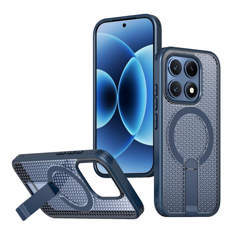 

For Xiaomi 17 Honeycomb Cooling MagSafe Holder Phone Case(Blue)