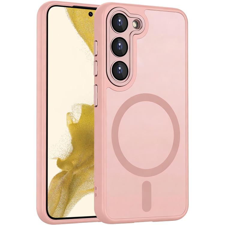 

For Samsung Galaxy S22+ 5G XDcase Skin Feel Magnetic Frosted Phone Case with Lens Film(Pink)