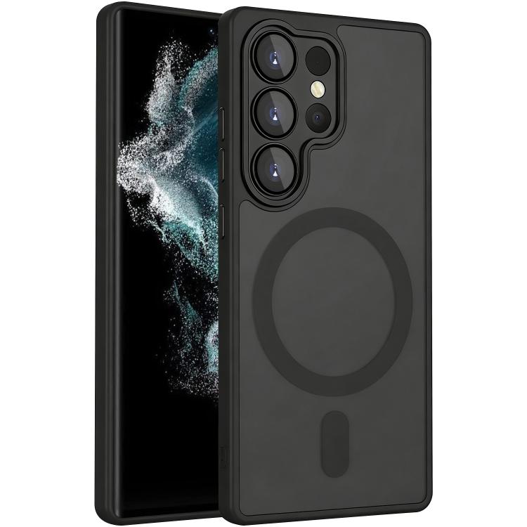 

For Samsung Galaxy S22 Ultra 5G XDcase Skin Feel Magnetic Frosted Phone Case with Lens Film(Black)