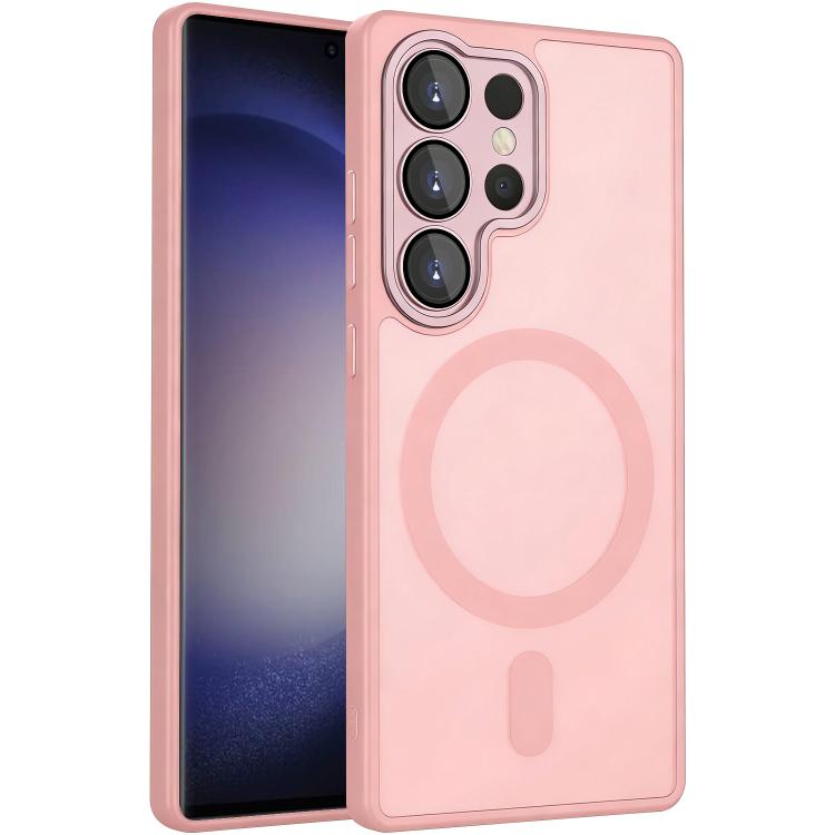 

For Samsung Galaxy S23 Ultra 5G XDcase Skin Feel Magnetic Frosted Phone Case with Lens Film(Pink)