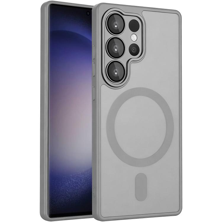 

For Samsung Galaxy S23 Ultra 5G XDcase Skin Feel Magnetic Frosted Phone Case with Lens Film(Grey)