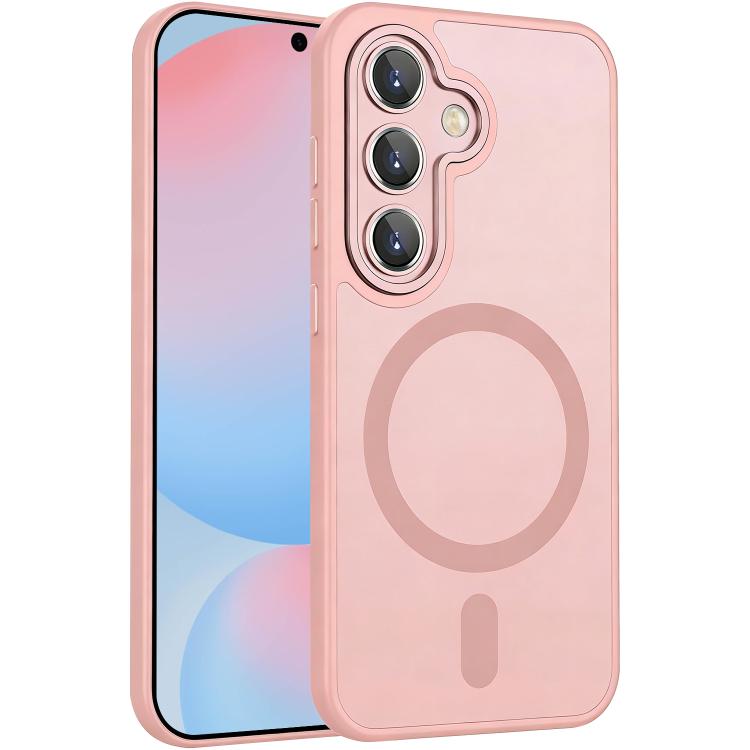 

For Samsung Galaxy S24 FE 5G XDcase Skin Feel Magnetic Frosted Phone Case with Lens Film(Pink)