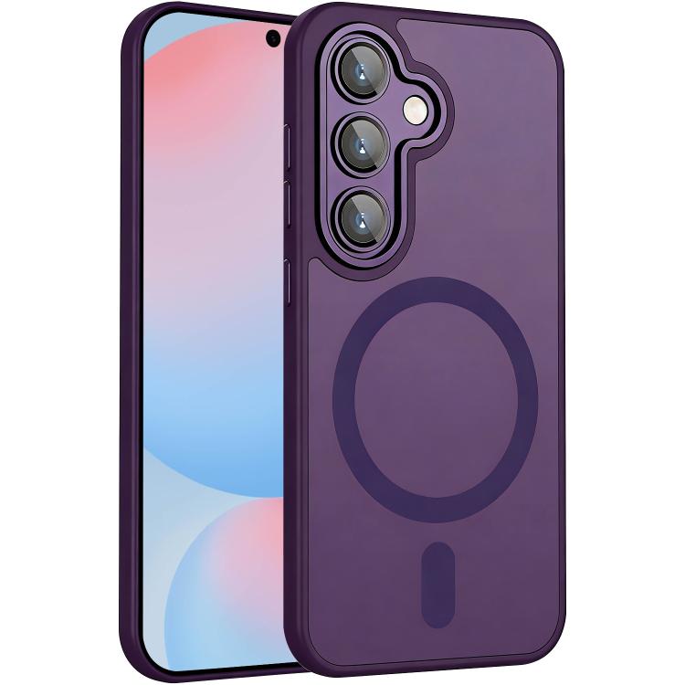 

For Samsung Galaxy S24 FE 5G XDcase Skin Feel Magnetic Frosted Phone Case with Lens Film(Purple)