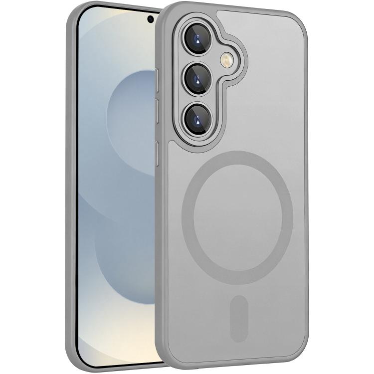 

For Samsung Galaxy S25+ / S24+ 5G XDcase Skin Feel Magnetic Frosted Phone Case with Lens Film(Grey)