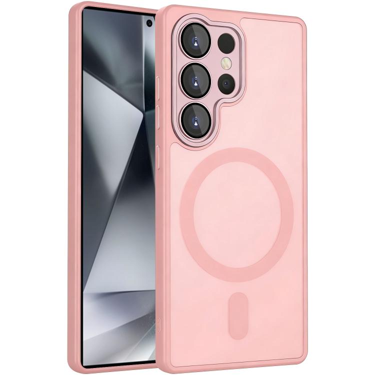 

For Samsung Galaxy S24 Ultra 5G XDcase Skin Feel Magnetic Frosted Phone Case with Lens Film(Pink)