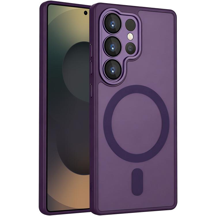

For Samsung Galaxy S25 Ultra 5G XDcase Skin Feel Magnetic Frosted Phone Case with Lens Film(Purple)