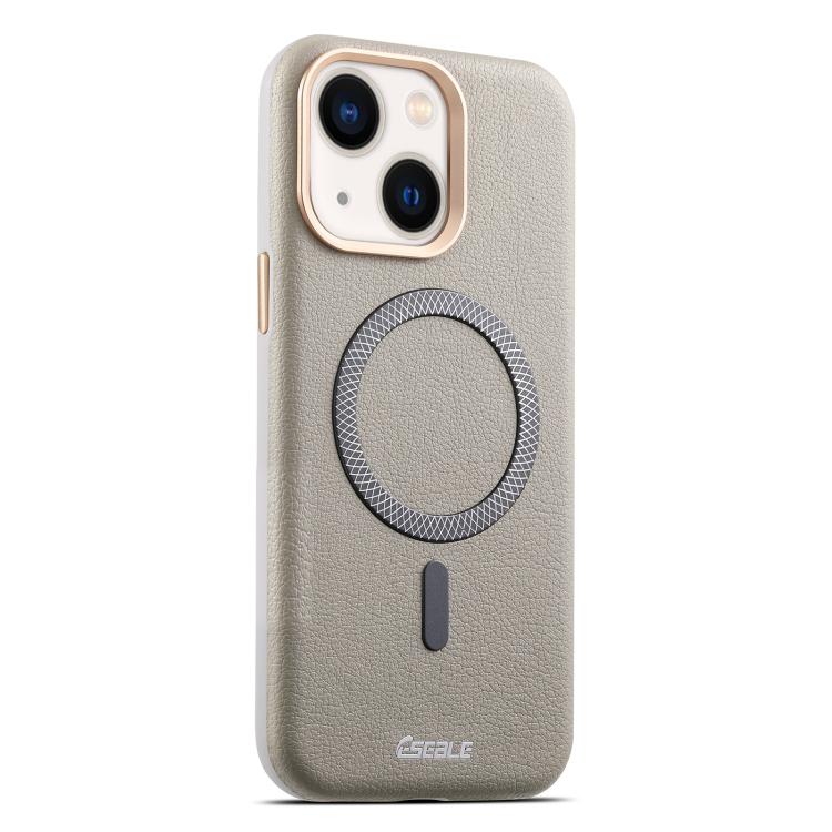 For iPhone 14 / 13 ESEBLE L2 Litchi Texture Metal Lens Magnetic Phone Case(Grey) — купить у Sunsky-online WW