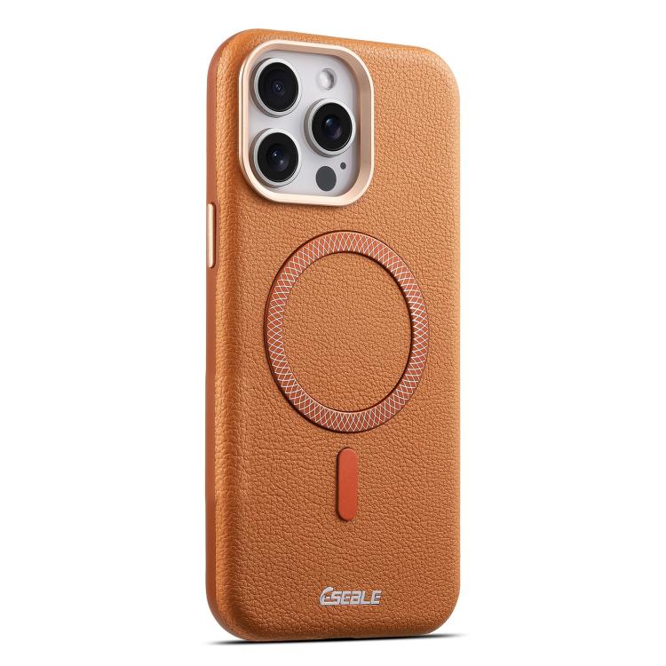 

For iPhone 13 Pro Max ESEBLE L2 Litchi Texture Metal Lens Magnetic Phone Case(Brown)