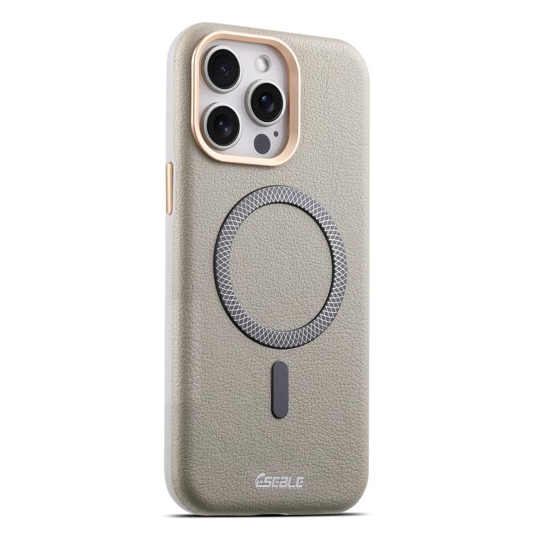 

For iPhone 13 Pro ESEBLE L2 Litchi Texture Metal Lens Magnetic Phone Case(Grey)