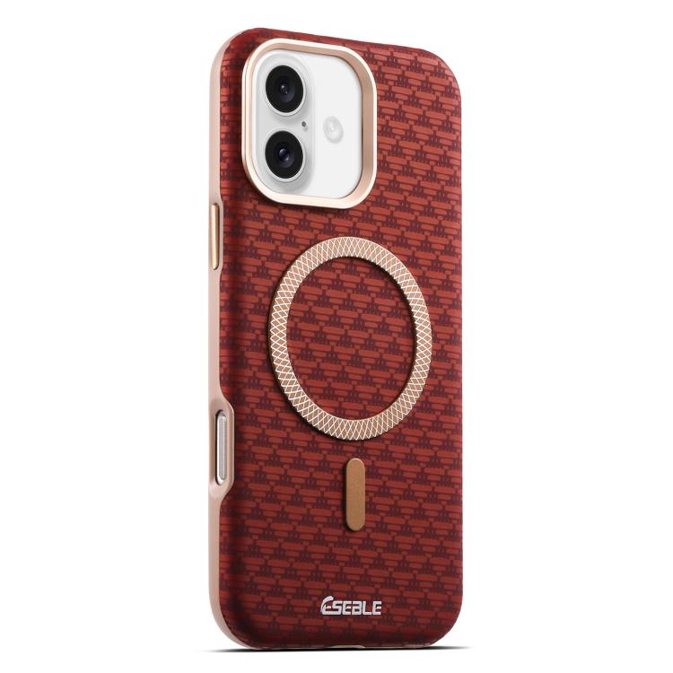 For iPhone 16 ESEBLE L3 Triangular Shield Metal Lens Magnetic Phone Case(Red)