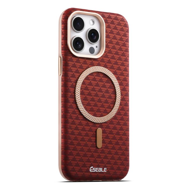 

For iPhone 15 Pro Max ESEBLE L3 Triangular Shield Metal Lens Magnetic Phone Case(Red)