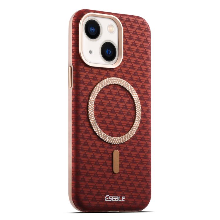 

For iPhone 14 / 13 ESEBLE L3 Triangular Shield Metal Lens Magnetic Phone Case(Red)