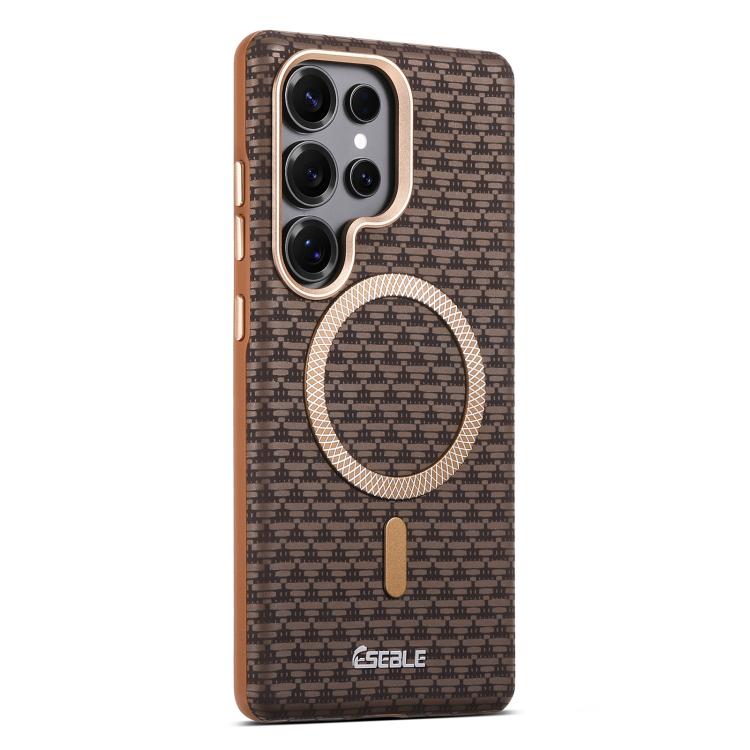 

For Samsung Galaxy S25 Ultra 5G ESEBLE L3 Triangular Shield Metal Lens Magnetic Phone Case(Dark Brown)