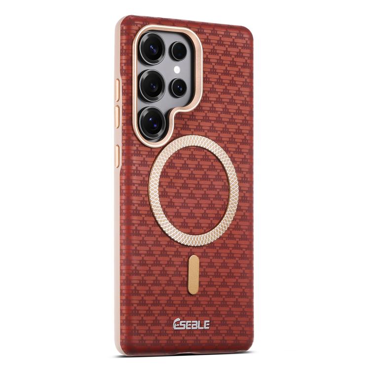 

For Samsung Galaxy S25 Ultra 5G ESEBLE L3 Triangular Shield Metal Lens Magnetic Phone Case(Red)