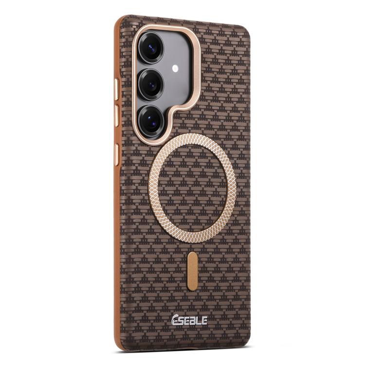 

For Samsung Galaxy S25+ 5G / S24+ 5G ESEBLE L3 Triangular Shield Metal Lens Magnetic Phone Case(Dark Brown)