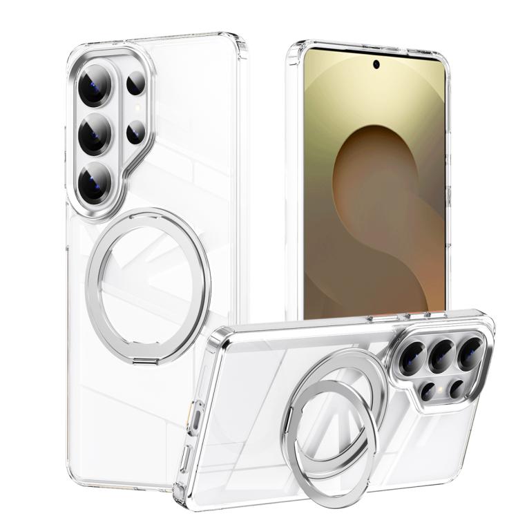 

For Samsung Galaxy S26 Ultra 5G Frosted 360 Degree MagSafe Magnetic Holder Phone Case(Silver)